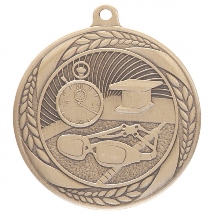 TYPHOON SWIMMING MEDAL - 55MM - GOLD, SILVER & BRONZE